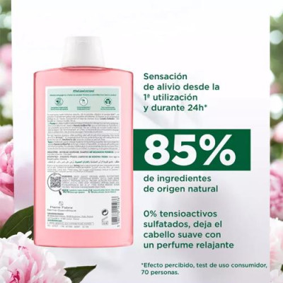 Klorane Champú Peonia BIO 400ml para Cabello Sensible y Brillante