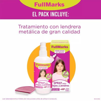 Fullmarks Spray Antipiojos 150ml elimina piojos y liendres rápido