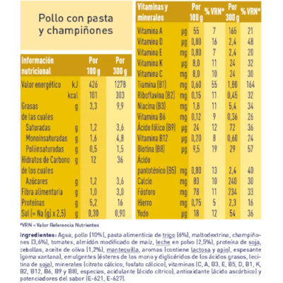 Meritene Puré Pavo con Pasta y Champiñones 300g – Nutrición Senior