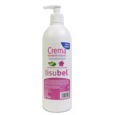 Crema Hidratante Corporal Lisubel 400ml con Aloe y Rosa Mosqueta