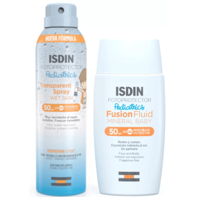 Pack Isdin Fotoprotector Pediatrics Spray y Fusion Fluid SPF50+