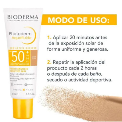 Bioderma Photoderm Aquafluido SPF50+ Color Dorado 40ml