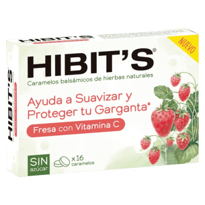 Caramelos Hibit's Fresa + Vitamina C Sin Azúcar para la garganta