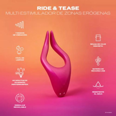 Durex Ride & Tease Vibrador Multi Estimulador Hombre y Mujer