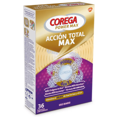 Corega Acción Total Tabletas Limpiadoras 36u para Prótesis