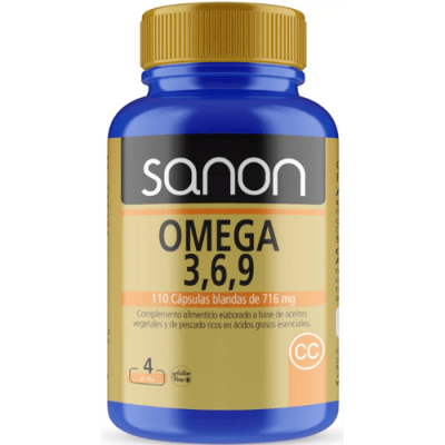 Sanon Omega 3,6,9 con Vitamina E para la salud cardiovascular