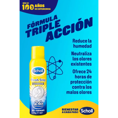 Scholl Fresh Step Spray Desodorante para Pies 150ml 24h Efecto