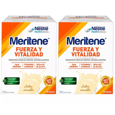 Meritene Fuerza y Vitalidad Vainilla 2x15 Sobres Sin Gluten