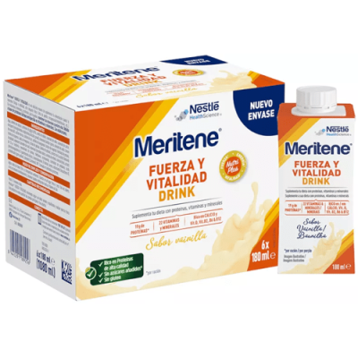 Meritene Drink Vainilla 6x180ml Fuerza y Vitalidad con Vitaminas