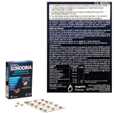 Soñodina Advance 30 Comprimidos para Dormir Mejor y Relajarse