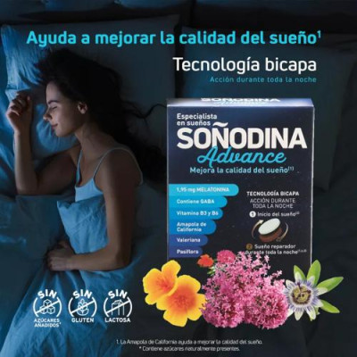 Soñodina Advance 30 Comprimidos para Dormir Mejor y Relajarse