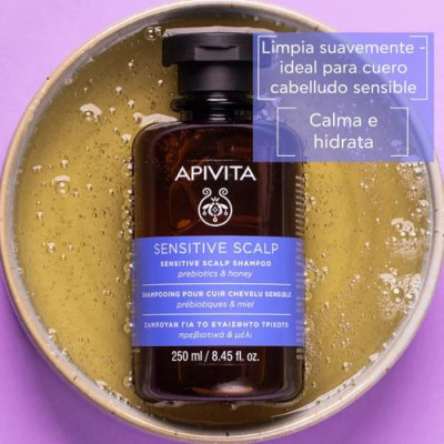 Apivita Champú Cuero Cabelludo Sensible 250ml | Limpieza Suave
