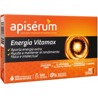 Apisérum Energía Vitamax 30 Cápsulas - Rendimiento y Energía