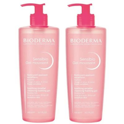 Bioderma Sensibio Gel Moussant Duplo 2x500ml para piel sensible