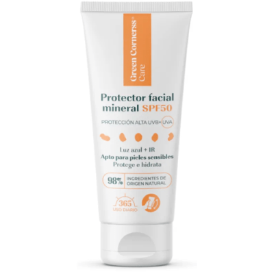 Green Cornerss Protector Facial Mineral SPF50 50ml para piel sensible