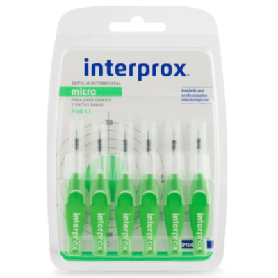 Cepillo Interprox Micro 6 uds, limpieza interdental 1,1 mm