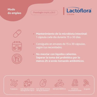 Lactoflora Ciscare Arándano, Vitamina C y Probióticos 2x30 cáps
