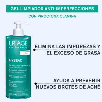 Uriage Hyseac Gel Limpiador 500 ml para piel grasa y mixta
