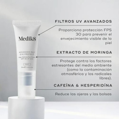 Contorno de ojos antiedad con SPF30+, cafeína y protección luz azul