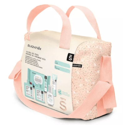 Suavinex Bolso Cosmética Bebé Rosa con 4 productos esenciales