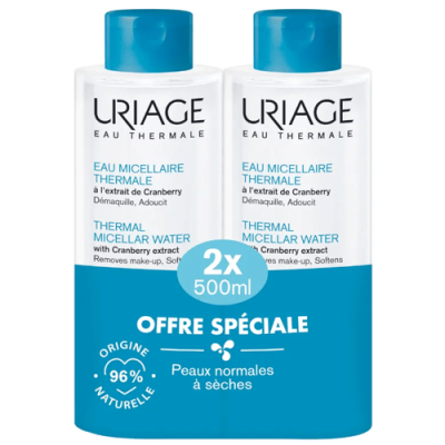 Uriage Agua Micelar Termal 2x500ml para pieles normales a secas